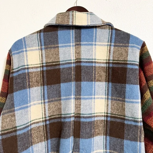 Davi & Dani Mixed Plaid Striped Oversized Shacket - Picture 5 of 10